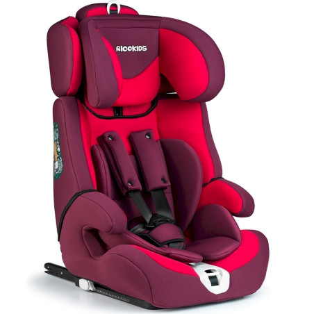 Ricokids Kinderautositz 9-36 kg Auto 1-3 Gruppe Isofix Top-Tether-Anker rot