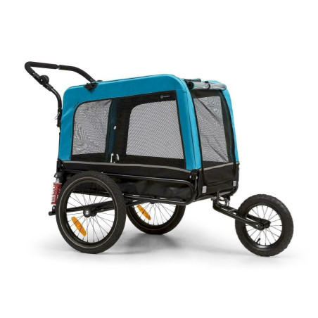 KLARFIT Husky Vario 2-in-1 Hun­de­an­hän­ger Hundebuggy ca. 240L 600D Oxford blau