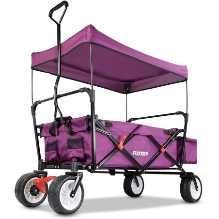 FUXTEC Chariot de Jardin pliable Wild Cruiser Pourpre FX-CT350