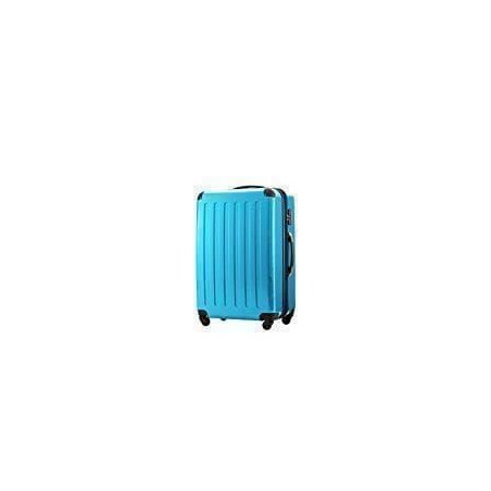 HAUPTSTADTKOFFER Alex - NEU 4 Doppel-Rollen Großer Hartschalen-Koffer Trolley Rollkoffer Reisekoffer, 75 cm, 119 L, Cyanblau