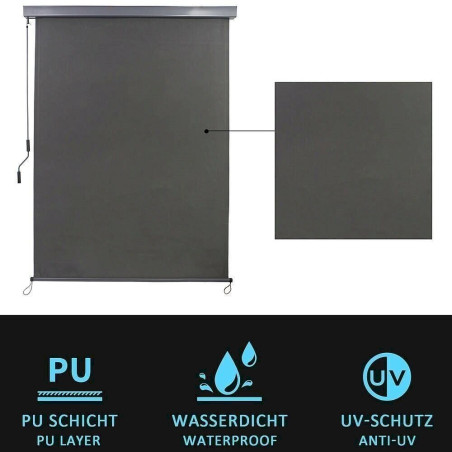 Mucola 50002046 Store vertical 160x250 cm store latéral store anthracite protection contre le vent protection solaire store à