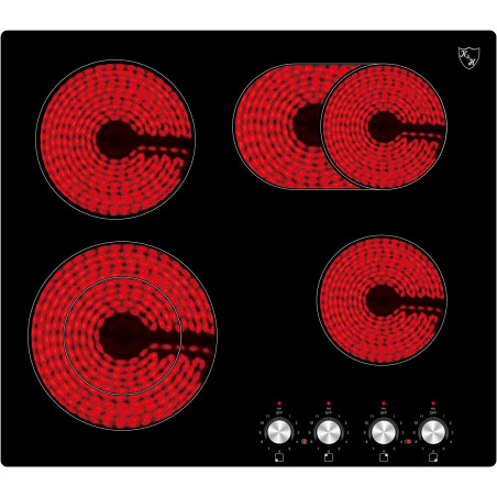 K&H CK-7206K Plaque de cuisson électrique en vitrocéramique 4 zones 59 cm