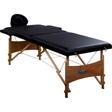 MOVIT Table de massage mobile avec housse, repose-tête et repose-bras, noir