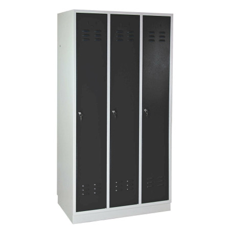 ADB 40908 Spind Spint Gaderobe Schrank Metall 3-türig