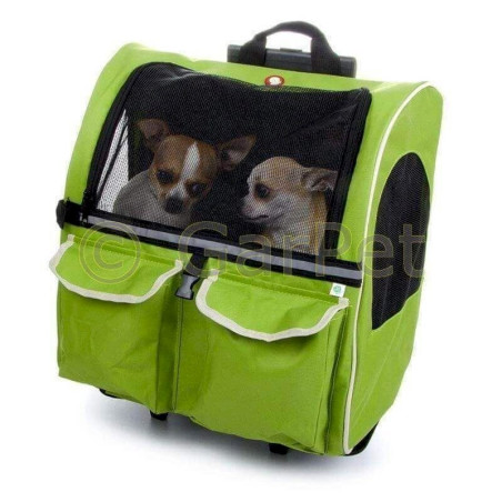 Hunde Katzen Trolley Rucksack Transporttasche Grün