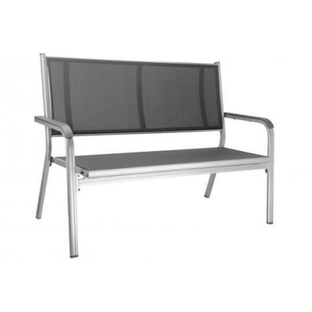 Kettler Basic Plus Banc de jardin en aluminium 2 personnes argent/anthracite 0301211-0000