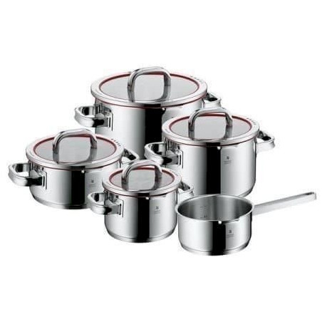 WMF Funktion 4 5-teilig Topf Set (Innenskalierung, Edelstahlgriff) edelstahl