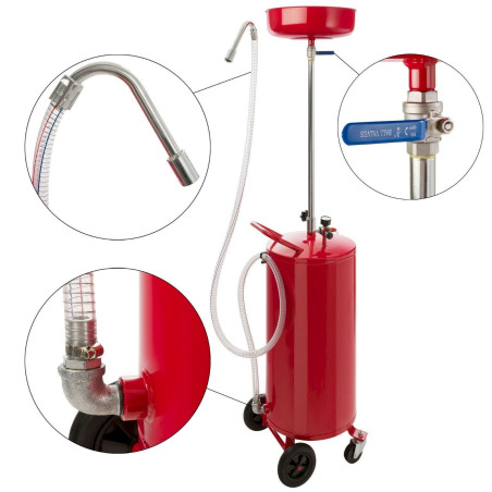 Arebos Vidange d'huile portable 80 litres Drain egoutoir tank Ré­cu­pé­ra­teur d'huile