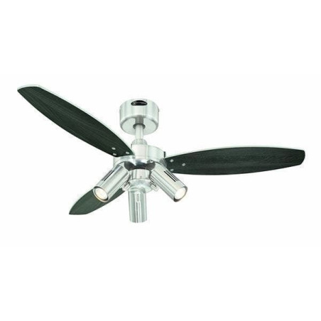 Westinghouse Lighting Deckenventilator Jet Plus, 3x 40 W E14-R50, Fernbedienung und Sommer-Winterlauf, Gehäusefarbe