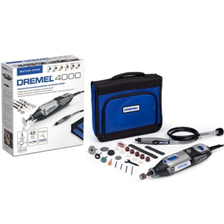 Dremel 4000-1/45 Outil rotatif multi-usage (175W) 1 sac 1 adaptation et 45 accessoires EZ SpeedClic inclus