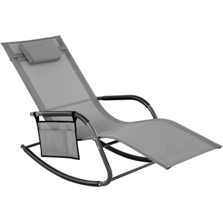 Chaise longue ondulée gris