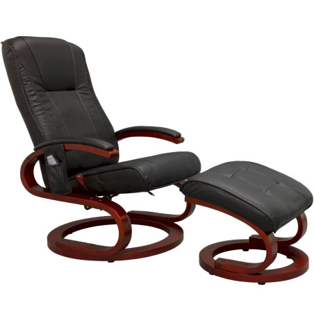 STILISTA Massagesessel + Hocker mit Heizfunktion, schwarz