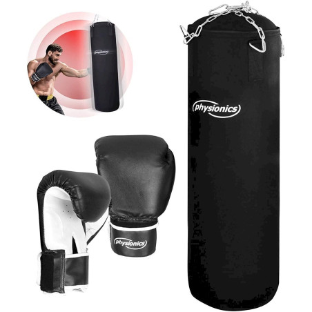 Physionics Sac de Frappe-Rempli Sac de Boxe 100cm/25kg