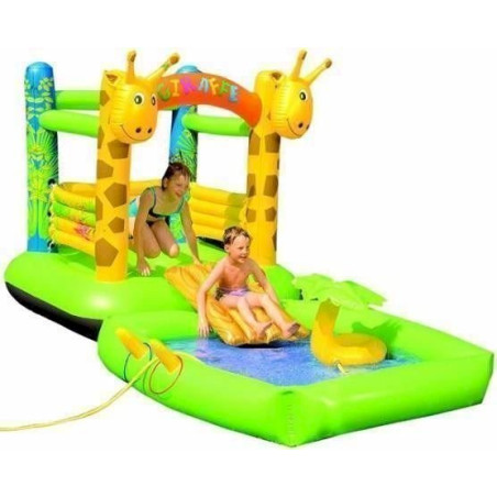 Friedola Girafe Château gonflable à sauter + Piscine à jeu-girafe