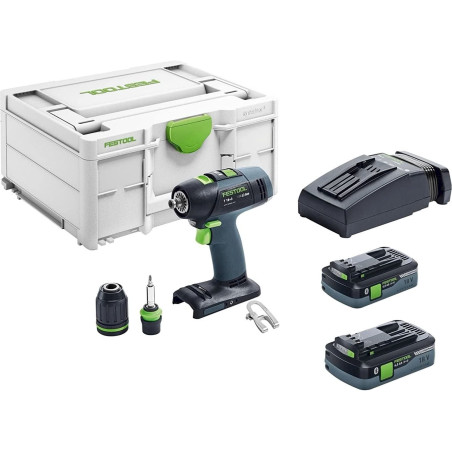 Festool T 18+3 HPC 4.0 I-Plus Akku-Bohrschrauber (2x 4Ah Akku + Ladegerät)