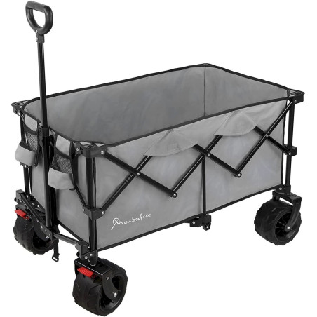 Chariot transport pliable, capacité 100 kg, gris