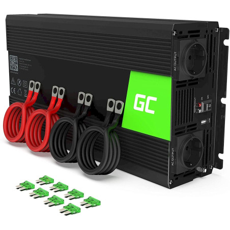 Green Cell Convertisseur de tension DC 24V à AC 230V 2000W/4000W Pur sinus INV20