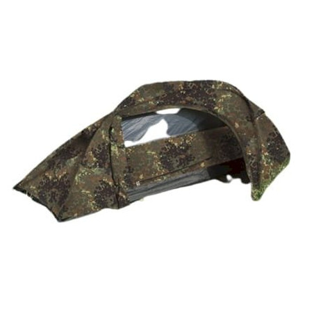 Mil-Tec Einmannzelt Recom Campingzelt Zelt Trekkingzelt 240x135x85cm ver. Flecktarn