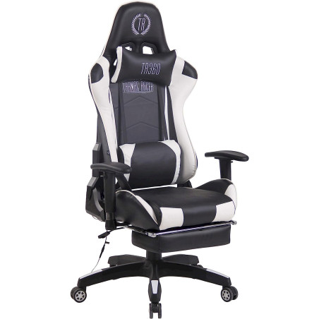 CLP Turbo XFM Kunstleder Gamingstühle Massagesessel mit Wärmefunktion Sportsitz schwarz/weiß