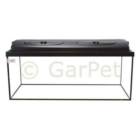 GarPet 1579-10 Aquarium rechteckig 120x40x50 cm 240 L + Abdeckung inkl LED Beleuchtung Set 120