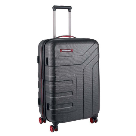 Travelite Vector 4-Rol­len-Trol­ley M 70 cm er­wei­ter­bar - schwarz