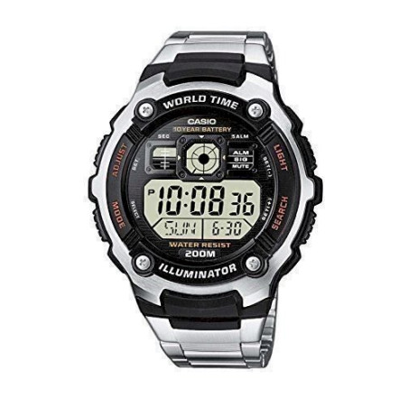 Casio Collection Herrenuhr Digital mit Edel­stahl­arm­band – AE-2000WD-1AVEF