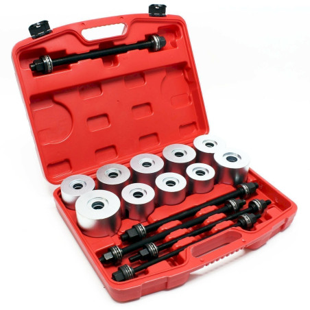 WilTec 51795 Kit Arrache de roulement de roues Coffret 27pcs. Montage de palier Extracteur Outil