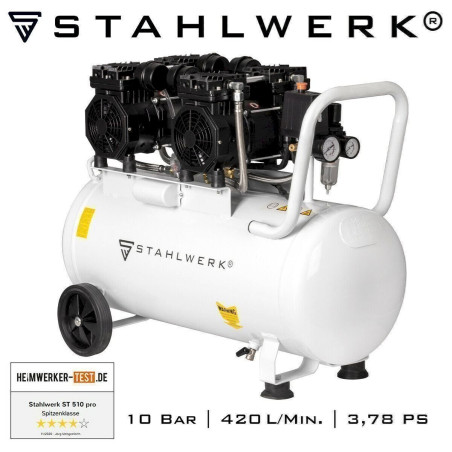 STAHLWERK compresseur d'air comprimé ST 510 pro compresseur silencieux 50L - 10 bar