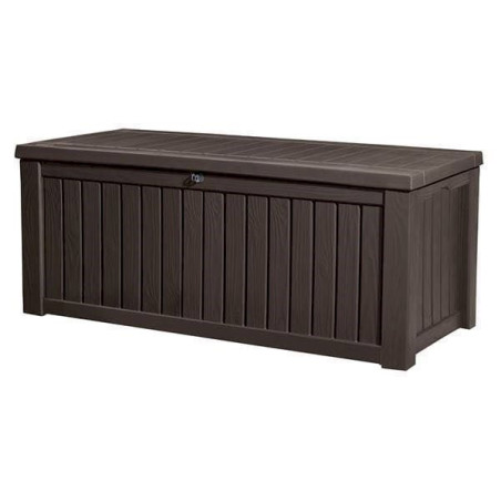 Keter Kissenbox, wasserdicht, Rockwood Gartenkisenbox, Braun, 570L Balkon Kissenbox