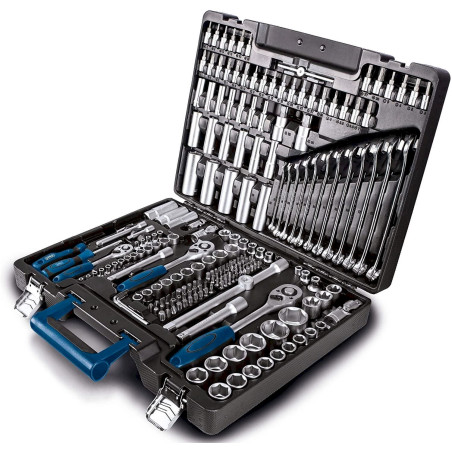 Scheppach TB217 coffret à outils avec 217 pièces d'outils de haute qualité en acier CrV