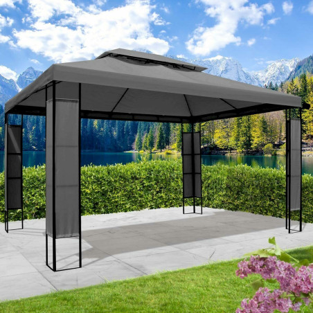 BRAST Pavillon Breeze 3x4m anthrazit inkl. LEDs