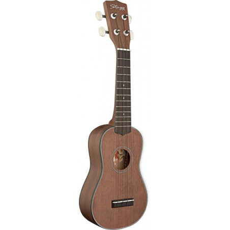 Stagg US40-S Ukulélé soprano avec Top massif en acajou Marron