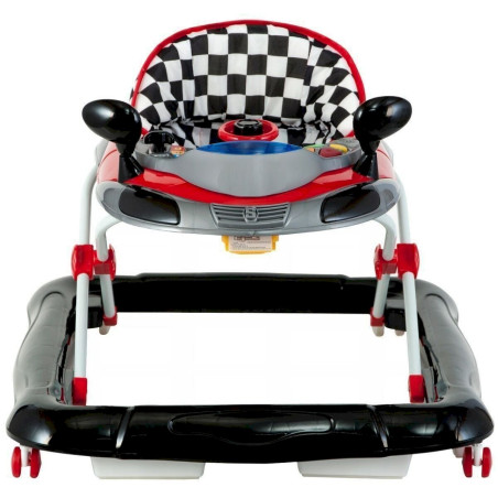 Lauflernhilfe RACER Gehfrei Gehhilfe Laufhilfe Kind Baby Walker (Schwarz/Rot)