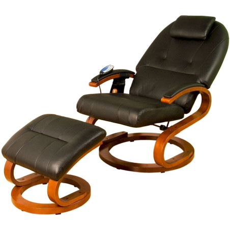 STILISTA Massagesessel + Hocker mit Heizfunktion, schwarz