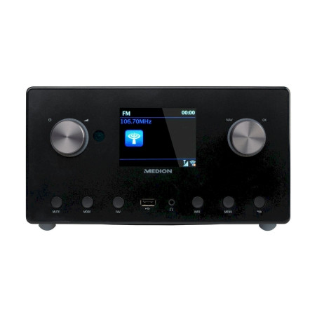 MEDION P85295 Stereo Internet Radio UKW DAB+ Spotify Amazon Music USB schwarz