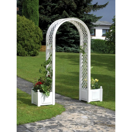 Rosenbogen mit Pflanzkasten KHW Spalier mit Blumenkasten Blumentopf Pergola