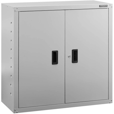 Aktenschrank Büroschrank 90 x 40 x 90 cm mit Höhenverstellbarer Einlegeboden und Zylinderschloss, grau