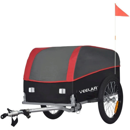 VEELAR Cargo Trailer Remorque à vélo Rouge Remorque de Transport