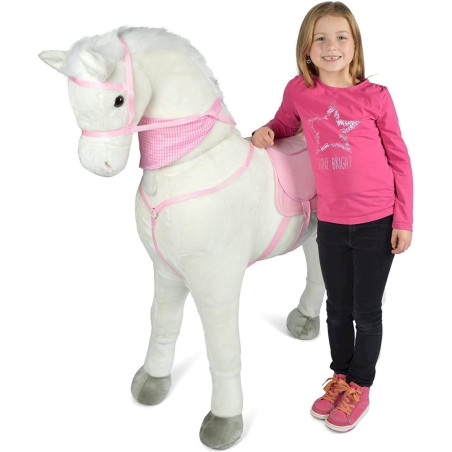 Pink Papaya Cheval Jouet XXL Luna 125 cm Peluche géante