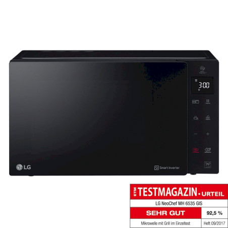 LG Elec­tro­nics MH 6535 GIS Mi­cro-ondes avec grill/1000 W/25 l/écran nu­mé­rique/ Noir