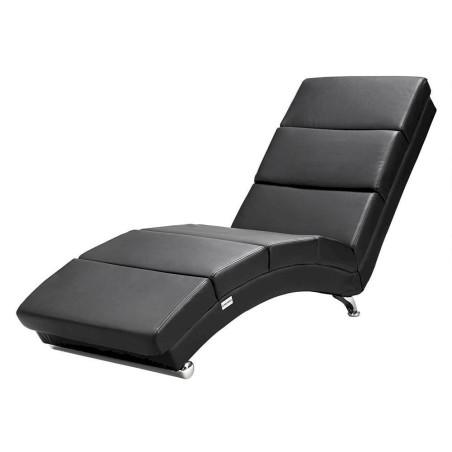 CASARIA 106878 London Chaise de relaxation Chaise longue d'intérieur Similicuir noir