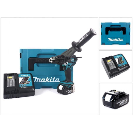 Makita DHP 458 RF1J Akku Schlag­bohr­schrau­ber 18V 91Nm im Makpac + 1x 3,0 Ah Akku + Ladegerät