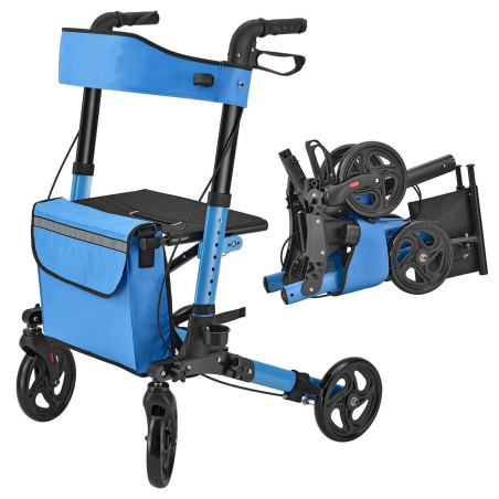 Aluminium Rollator Vital mit Sitz und Tasche hellblau