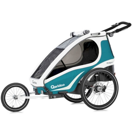 Qeridoo Remorque vélo enfant Kidgoo1 Sport aigue-ma­rine bleu