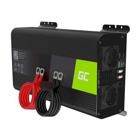 Green Cell Pro Convertisseur de tension DC 12V à AC 230V 1000W/2000W Pur sinus INVGC09