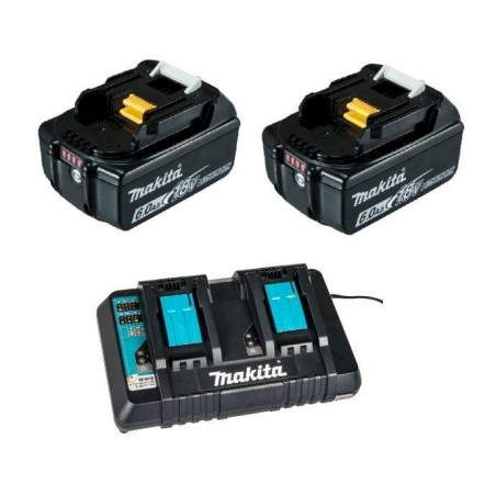 Makita 199484-8 Power Source-Kit 18V 6Ah 2x BL1860B + DC18RD dans carton