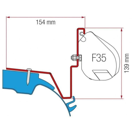 Markisenadapter Kit FIAMMA Westfalia Mercedes Vito Jules Verne fr F35, 071808