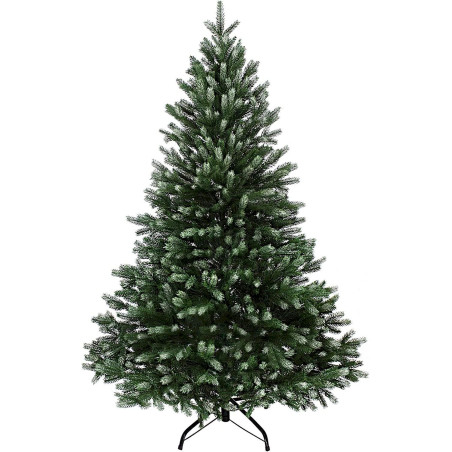 Sapin de Noël deluxe PE/PES vert foncé - sucre glace 240cm