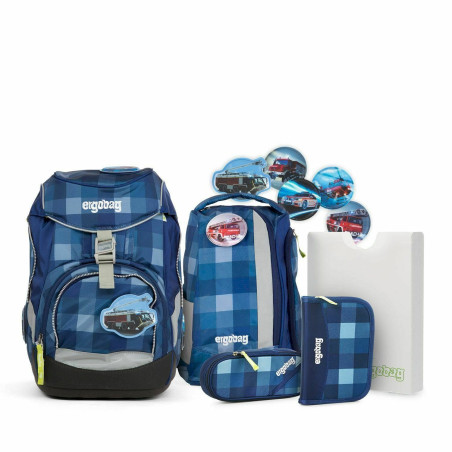 Pack Ergobag set 16 set Cartable, 35 cm, 20 L, contrôle bleu