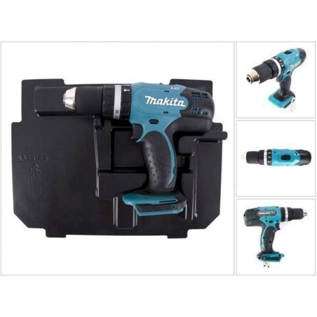 Makita DHP453ZE 18 V Li-Ion Akku Schlag­bohr­schrau­ber ohne Akku mit Einlage für Makpac